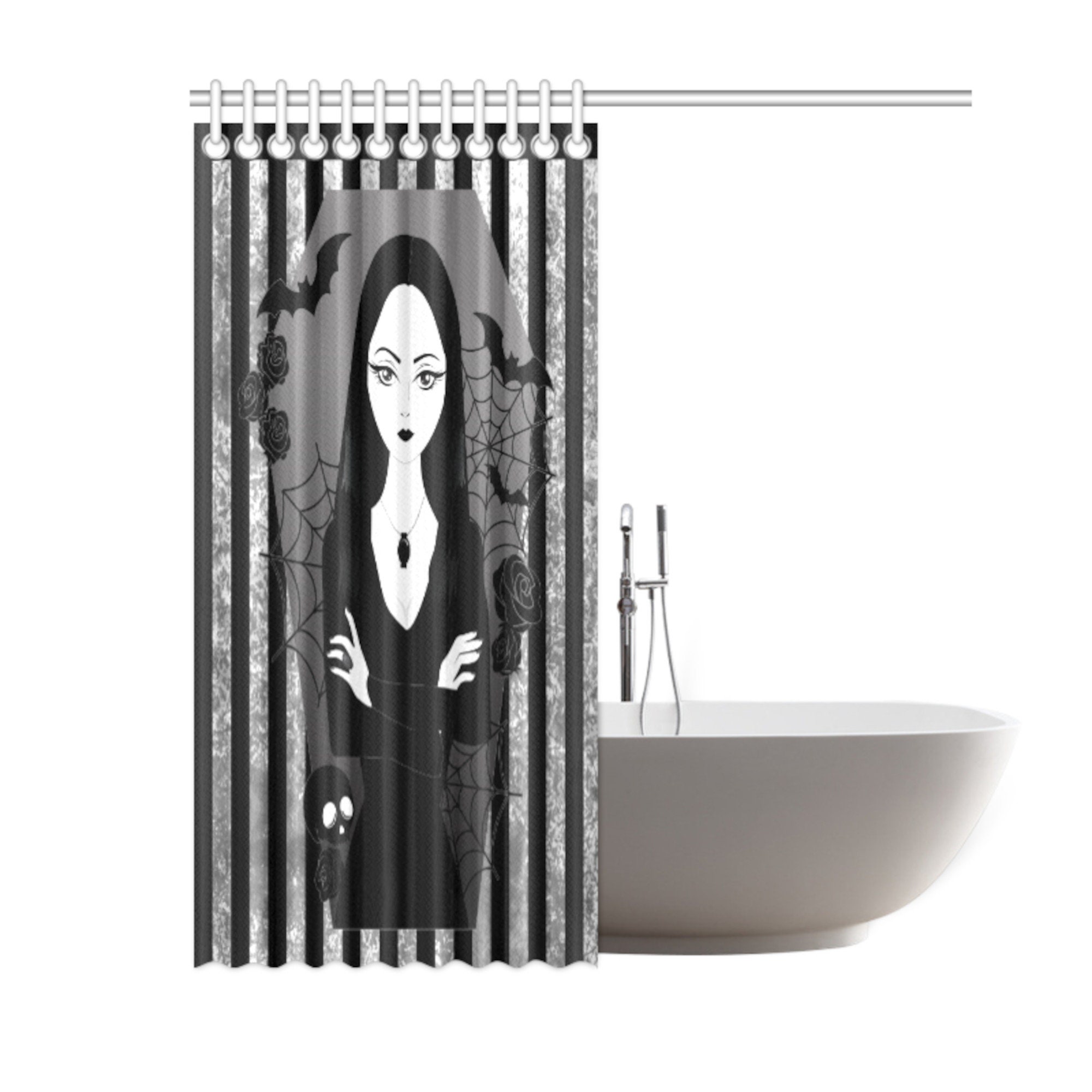 Goth shower curtain Gothic home décor Goth bathroom décor Etsy