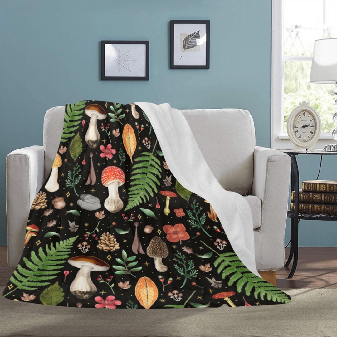 Cottagecore Mushroom Blanket Goth Blanket Dark Cottagecore Bedroom ...