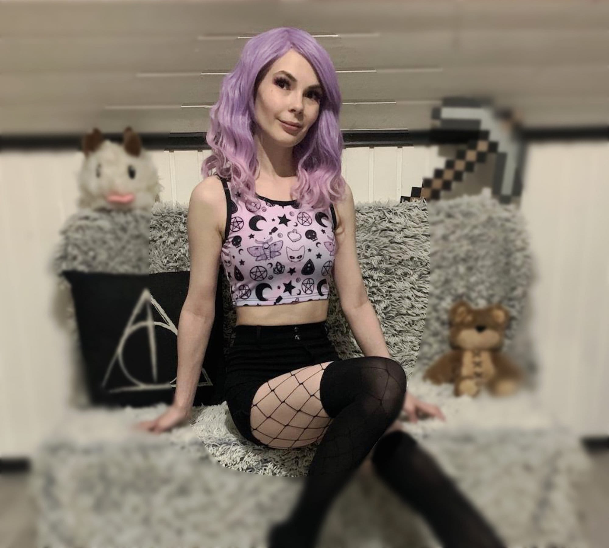 Pastel goth clothing Pastel goth crop top Goth lolita crop Etsy