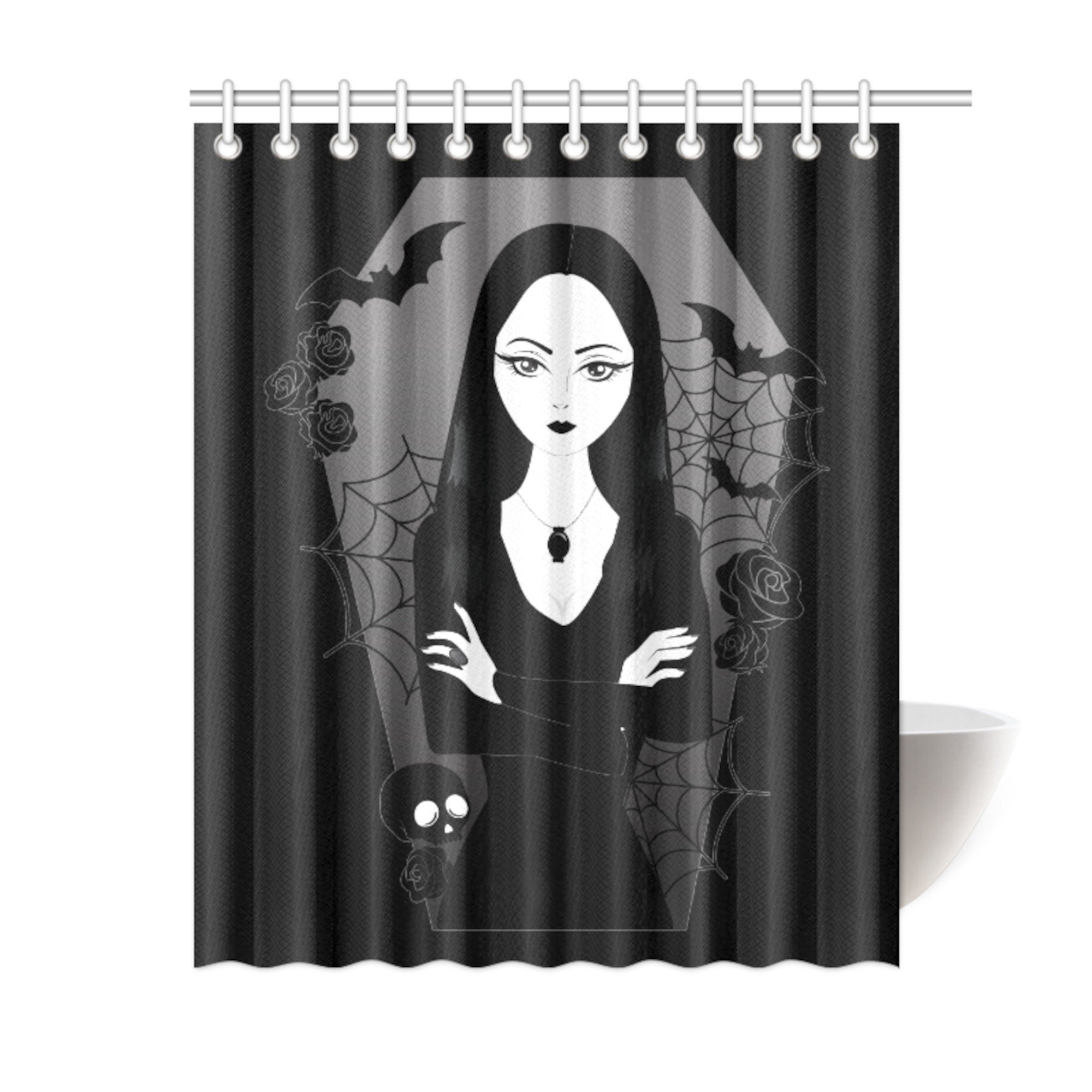 Goth shower curtain Gothic home décor Goth bathroom décor Etsy