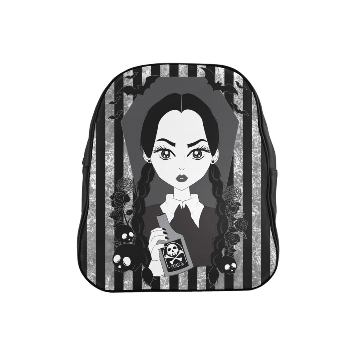 Wednesday Addams Goth Backpack Gothic Backpack Addams Family Etsy