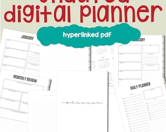 Undated Digital Planner: Goodnotes, Noteful, iPad (PDF Download)