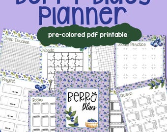 Blueberry Journal Printable: Pre-Colored Planner Pages (PDF & Goodnotes)