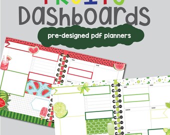 Fruity Dailies Pre-Decorated Planner Spreads Weekly Dashboards