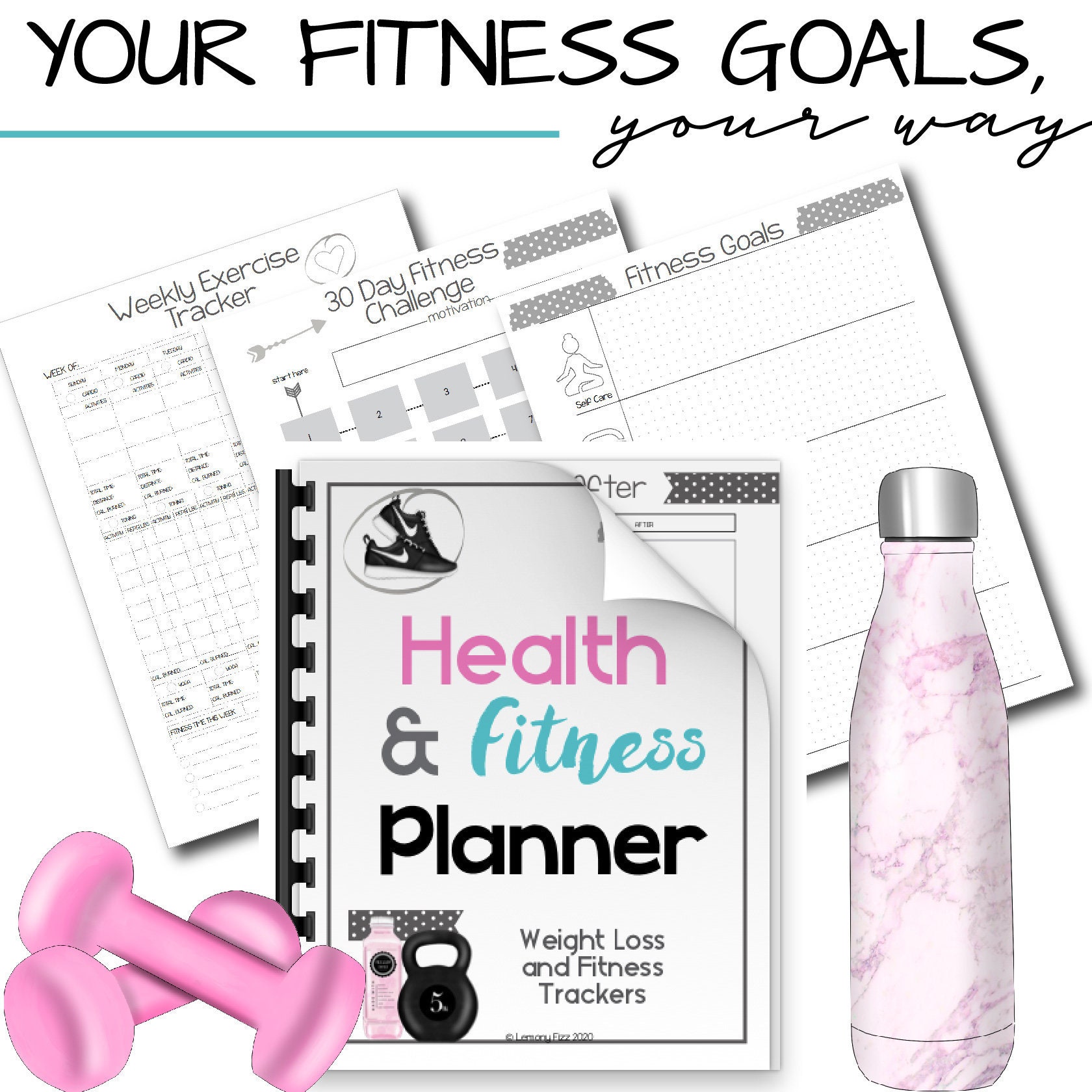 Fitness Tracker Planner Guide Printable Planning Journal Etsy