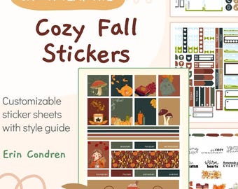 Cozy Fall - CANVA TEMPLATES for Planner Stickers- Journaling  - Erin Condren