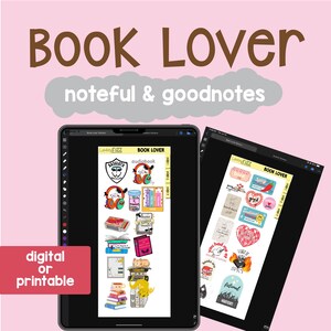 Book Lover - NOTEFUL & GOODNOTES plannerstickers - journaling - vooraf bijgesneden - digitale planning