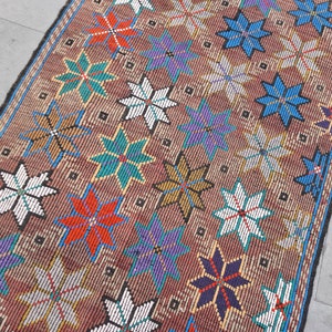 Handmade Wool Kilim Rug: Vintage Anatolian Area Rug (6.7x4 ft)