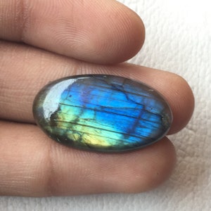 Blue Flashy Labradorite Cabochon Gemstone Size 28x16x4 MM Oval Shape Wholesaler Gemstone Both Side Polish Use For Jewelry Labradorite