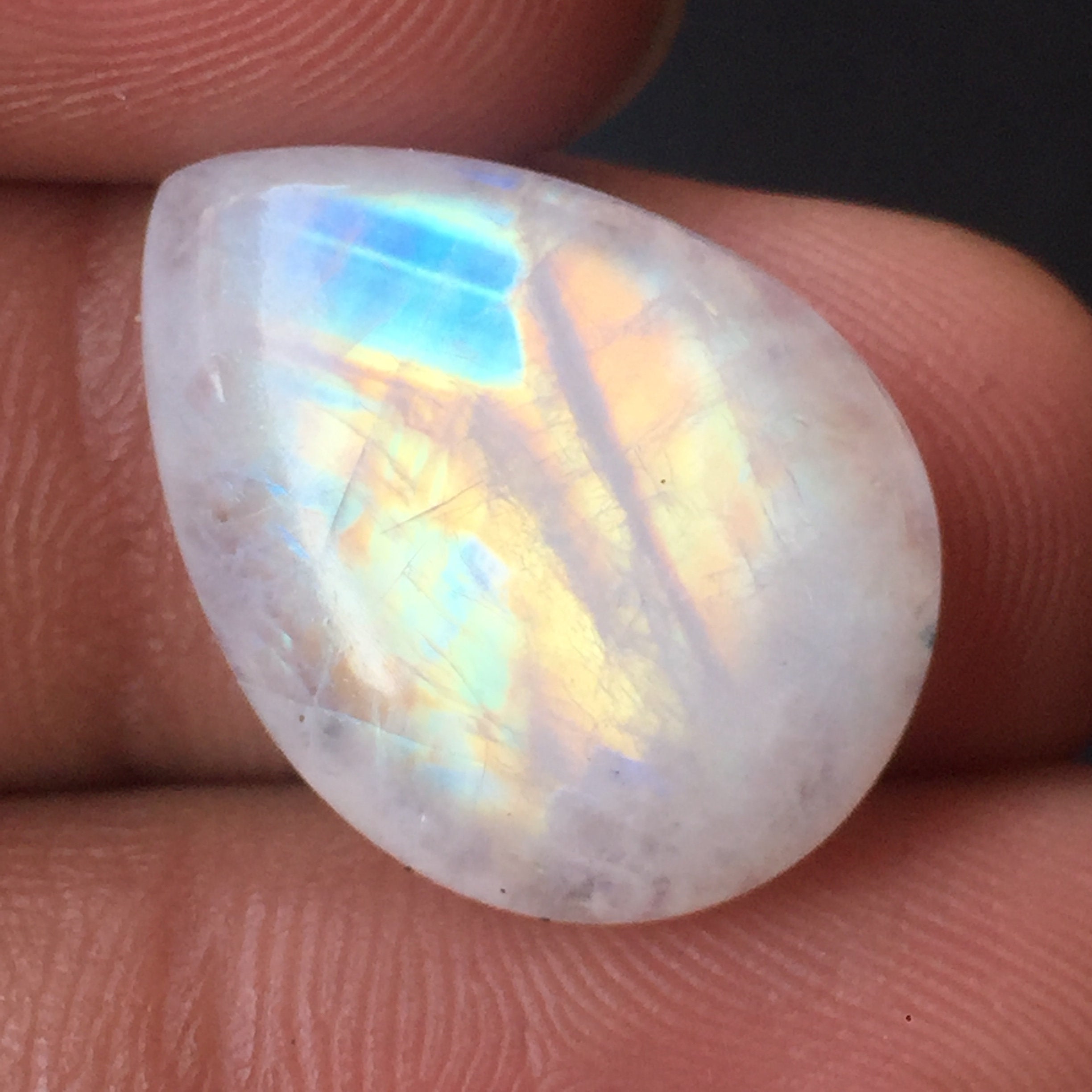 Hermoso 100% natural arco iris piedra lunar cabujón uso para | Etsy