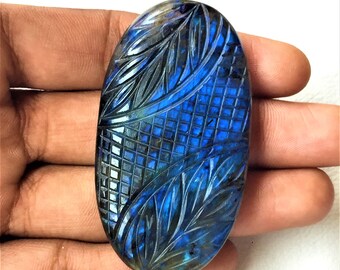 Very Pretty Carved Labradorite Cabochon Loose Gemstone Size 65x35x9 MM Carving Labradorite use For Jewelry Making Labradorite pendant