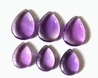 Natural Amethyst Both Side Cabochon Gemstone Handmade Polish mix Approx. Size 24x18x6 MM Pear Shape Wholesaler Gemstone Use For Jewelry