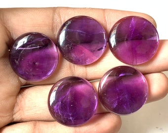 Fabulous Amethyst Smooth Cabochon Gemstone Handmade Stone Size 24 MM Round Shape Wholesaler Gemstone Natural Amethyst Best For Jewelry