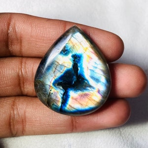 Wholesaler Gorgeous Labradorite Cabochon Gemstone Size 38x23x8 MM Pear Shape Labradorite Gemstone Use For Jewelry Labradorite