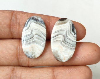 Natural Quality Zebra Jasper Smooth Cabochon Loose Gemstone Smooth Zebra Jasper Size 28x16x4 MM 1 Pair Natural Zebra Jasper Use For Jewelry