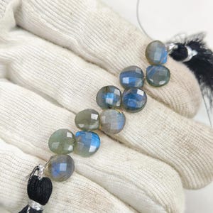 Gorgeous Blue Flashy Labradorite Briolette Beads Size 8x8 MM Heart  Shape Calibrated Gemstone 10 Beads Use For Jewelry Making Labradorite
