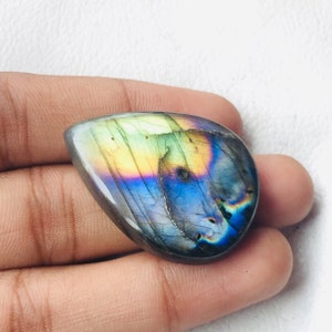 multi Labradorite Smooth Cabochon Gemstone Size 38x28x7 MM Pear Shape Wholesaler Gemstone Use For Jewelry Wonderful Labradorite