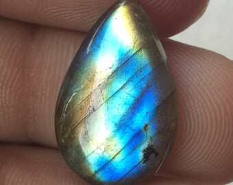 100%NaturalLabradorite Cabochon Pear Shape Multi Flashy Hand Made Gemstone Beautiful Labradorite Gemstone Size - 20x13x4  MM Use For Her