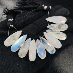Best Quality Blue Fire Rainbow Moonstone Briolette Beads Size 24x16 MM Pear Shape 10 Beads Calibrated Gemstone Use For Jewelry Making