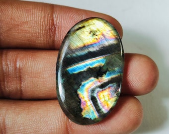 Flashy  labradorite Smooth Cabochon Unique gemstone Both Side Polish Size 37x23x4 MM Oval Shape Wonderful gemstone Gift For her