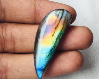 Gorgeous Labradorite Smooth Cabochon Gemstone Size 43x16x6 MM Fancy Shape Designer Labradorite Use For Jewelry Best Quality Labradorite