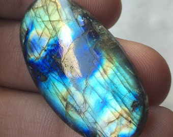 Gorgeous Multi Flashy Labradorite Cabochon Loose Gemstone Size 43X21X6 MM Oval Shape, Beautiful Stone, Use For Jewelry, Loose Gemstone