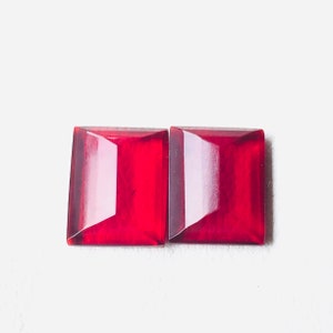 Red Ruby Faceted Gemstone Pair 16x20mm Hydro Glass Loose Stone for Earrings Wholesaler