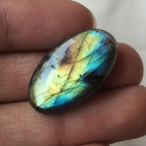 Beautiful Labradorite Cabochon Handmade Loose Gemstone Oval Shape Multi Flashy Size - 29x17x6 MM, 28 Carat, Gemstone  Jewelry Making