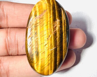 Wonderful Tiger Eye Cabochon Loose Gemstone Handmade Polish Size 51x29x8 MM Gorgeous Tiger Eye Natural Gemstone Use For Jewelry