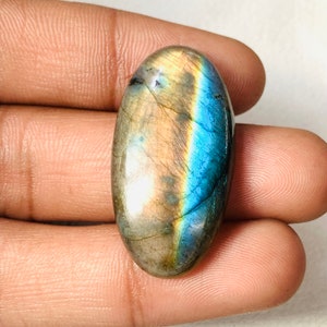 Amazing Flashy Labradorite Cabochon Loose Gemstone Natural Labradorite Both Side Polish Size-36x19x6 MM Smooth Gemstone Use For Jewelry