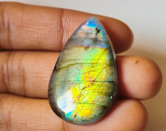 Gorgeous  Labradorite Smooth Cabochon Loose gemstone Size 38x23x7 MM Pear Shape Wholesaler Cabochon Gift for her Natural Labradorite