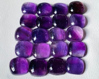 Top Quality Amethyst Smooth Cabochon Gemstone Size 12 MM Cushion Shape Wholesaler Gemstone Best For Jewelry Natural Amethyst 10 Pieces