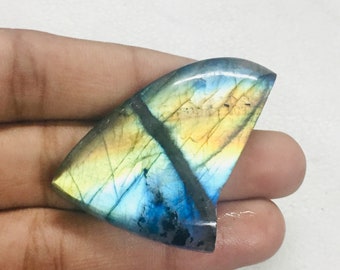 Fabulous Multi Flashy Labradorite Cabochon Loose Gemstone Natural Labradorite Size - 49x34x7 MM Both Side Polish Gemstone Use For Jewelry