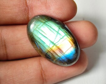 Full Flashy Labradorite Cabochon gemstone Handmade Stone Size 31x19x8 MM Pear Shape Natural Gemstone best For Jewelry labradorite