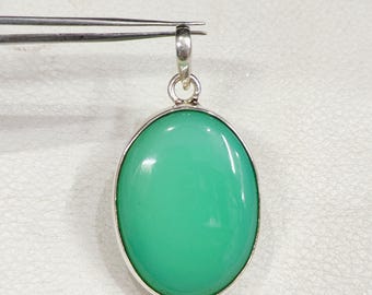 Ciondolo in onice crisoprasio di qualità AAA+, ciondolo in argento sterling 925, collana con ciondolo in onice crisoprasio, regalo per lei, ciondolo con pietra preziosa