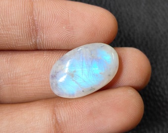 Best Quality Rainbow Moonstone Cabochon Gemstone Handmade Stone Size 22x14x6 MM Blue Flashy Rainbow Moonstone Best For Jewelry