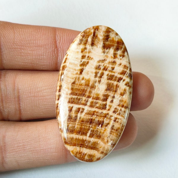 Cabochon lisse d'aragonite de meilleure qualité, taille 49 x 27 x 5 mm, forme ovale, aragonite naturelle, grossiste de pierres précieuses, cadeau pour elle