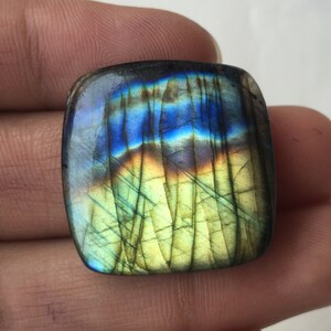 Top Quality Multi Flashy Labradorite Cabochon Cushion Shape Handmade Loose Gemstone Size - 28x28x7 MM, 54 Carat, Gemstone Use For Jewelry,,
