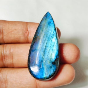 Sky blue  Labradorite Smooth Cabochon Loose Gemstone Size 50x22x7 MM Pear Shape Wholesaler Cabochon Both Side Polish Use For Pendant