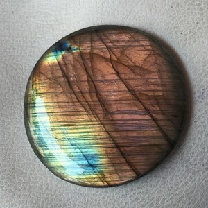 Copper Labradorite Size - 53x53x7 MM Cabochon Gemstone, Loose Gemstone Flashy Labradorite, Gemstone Round Shape Stone For making Jewelry