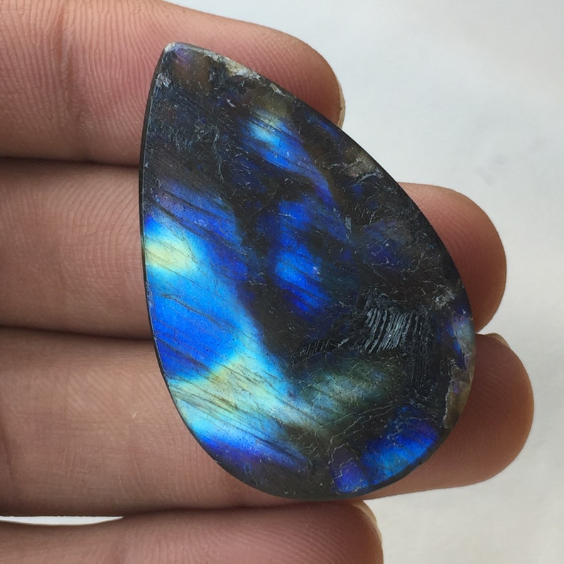 Spectrolite Flashy Labradorite Cabochon Gemstone Wholesale Gemstone Beautiful Labradorite Cabochon Use For Jewelry 27x18x6 MM Pear Shape