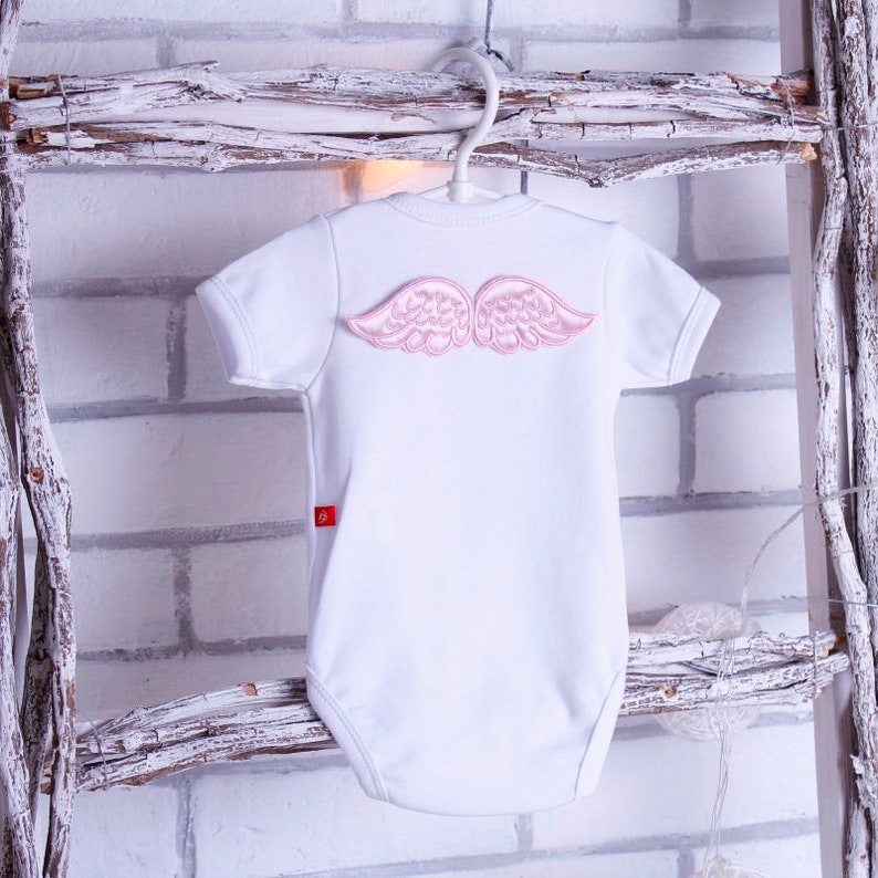 cadeau de naissance mixte Body Bébé Ailes d/'ange avec prénom personnalisé