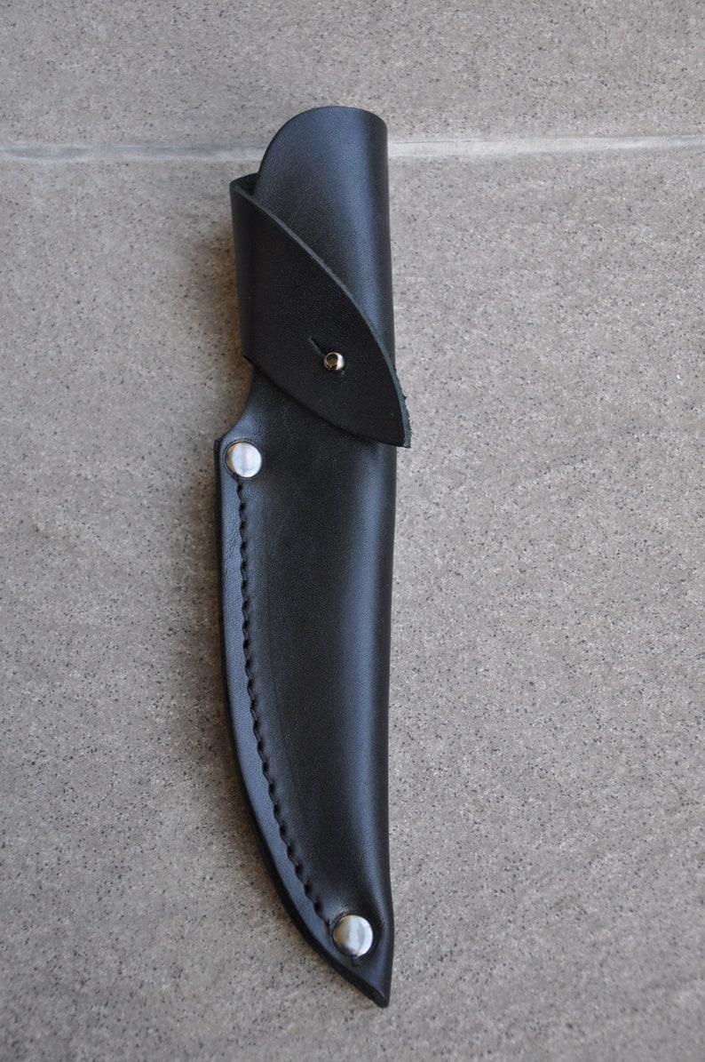 Knife Sheath Knife Holster Black Genuine Handmade Leather Etsy