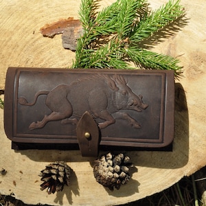 Porta cartucce Porta cartucce per fucile in pelle Porta munizioni Cintura da cacciatore Porta munizioni con immagine di cinghiale Regalo per cacciatore Caccia Tiro