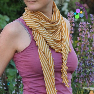 Organic wool-silk triangular scarf, shawl,
