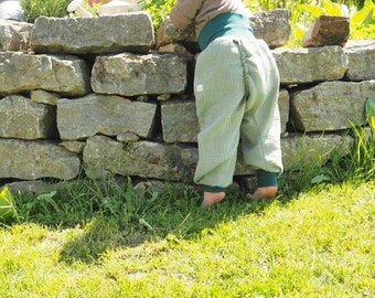 Biologische splitbroek, splitbroek, luiervrije broek, verschillende maten, mousseline, verschillende kleuren