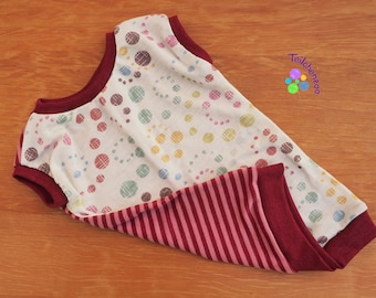 Camisa reversible de lana-seda "retro dots" Gr. 80-170