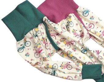 Organic split pants, slit pants, diaper-free pants, various sizes bicycles