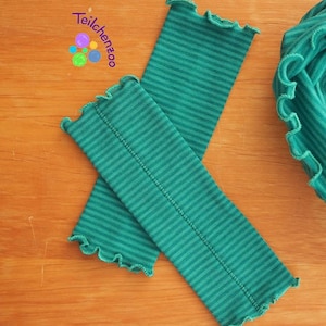 Wool-silk wrist warmers, arm warmers, "ruffle version"