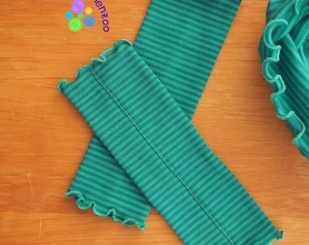 Wool-silk wrist warmers, arm warmers, "ruffle version"